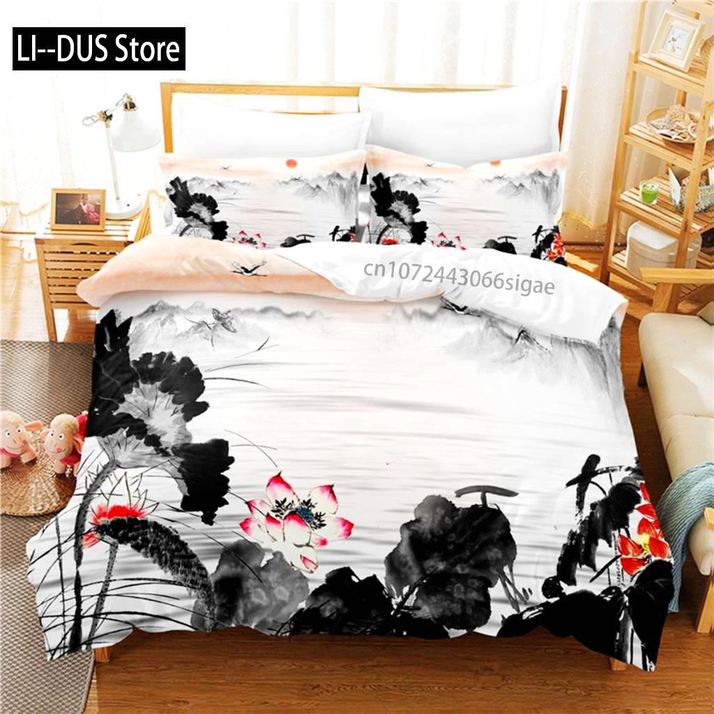

Lnk Painting Bedding Set Duvet Cover Set 3d Bedding Digital Printing Queen Size Bedding Set Fashion Design EU Single(135*200cm)3pcs