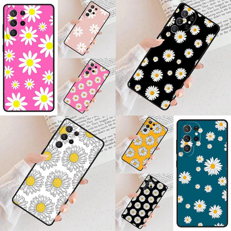 Daisy Flower Soft Cell Phone Case for Samsung Galaxy S26 Ultra S25 S24 S23 S22 S21 S20 Note10 Cover