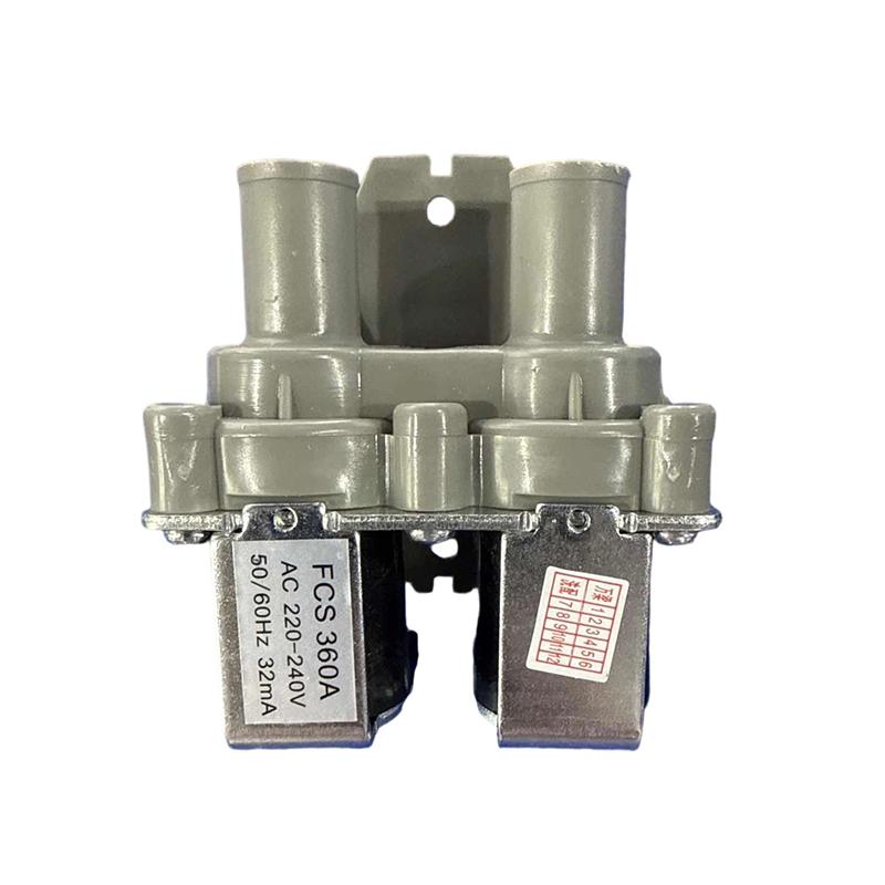 Uniwersalny zawór dopływu wody z podwójną głowicą, dwustronny zawór elektromagnetyczny do pralki automatycznej