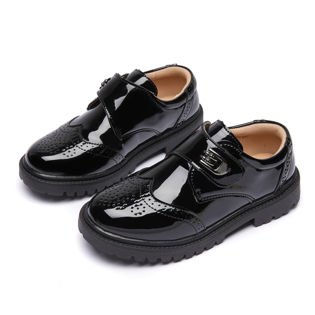 Children Loafers For Boys 2026 Spring British Style Classic Kids Fashion Performance Casual Black Leather Shoes For Wedding Show