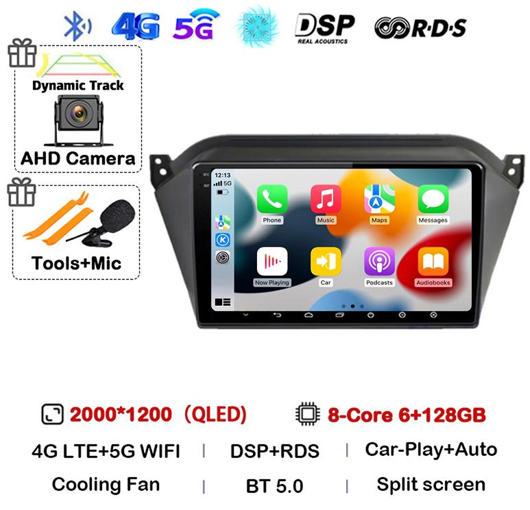 Android 14 Wireless Carplay Auto WIFI+4G For JAC S2 t40 2015 2016 2017 2018 Car Radio Video Player GPS Multimedia Stereo Audio