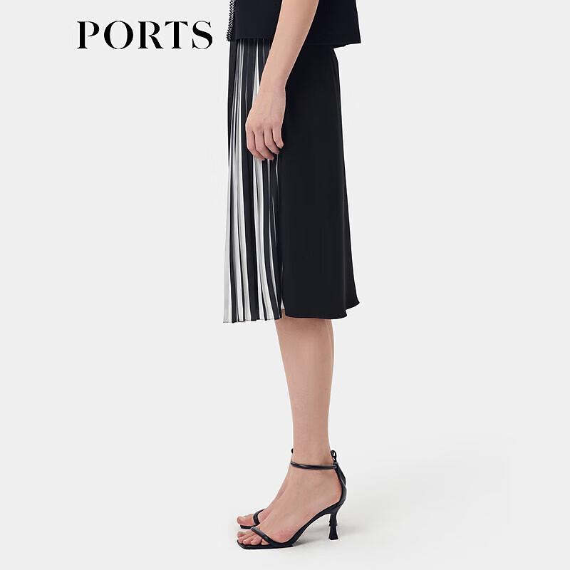 PORTS Women's 2025 Spring Summer Pleated Midi Skirt LT8S060KWB008