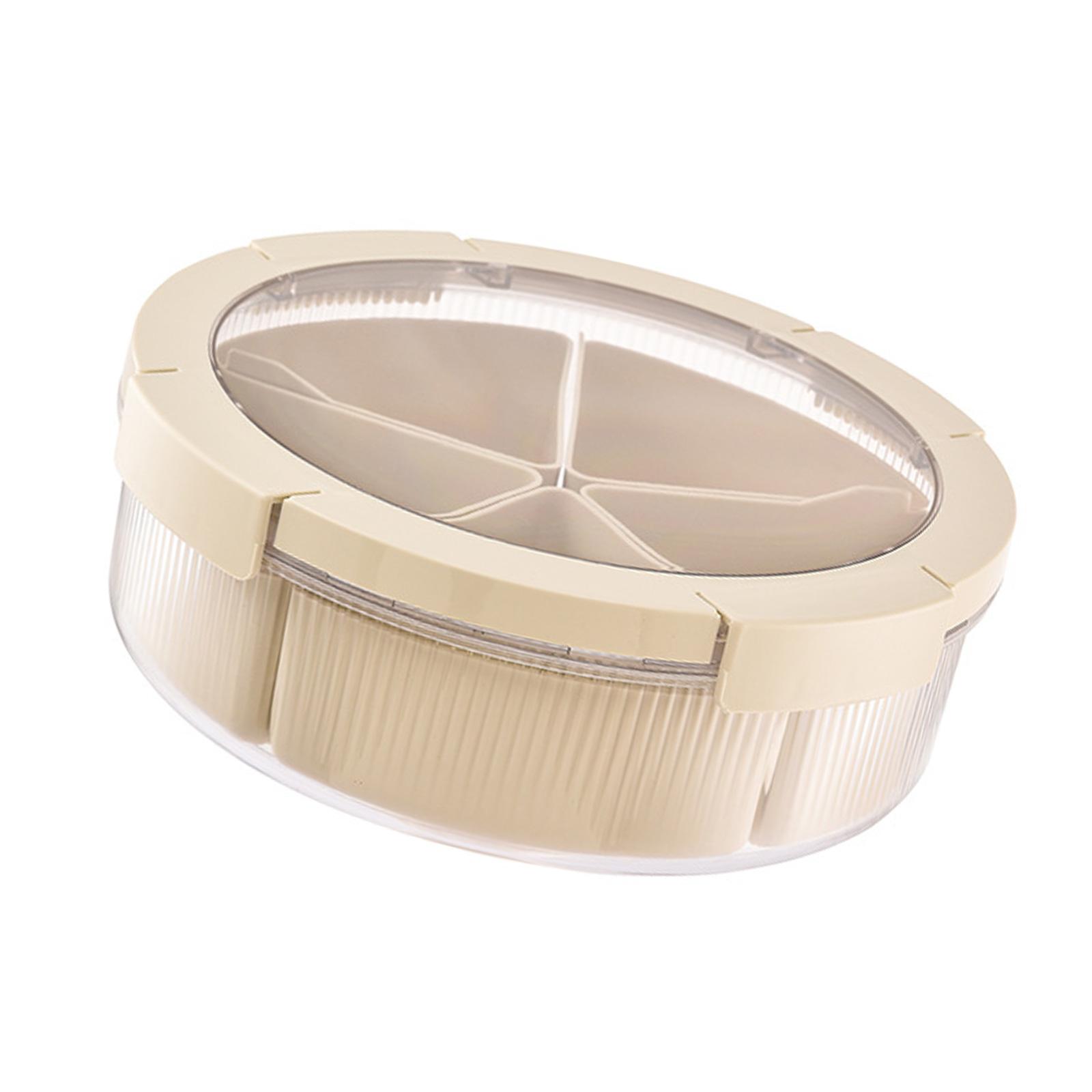 Divided Serving Tray with Lid Serving Bowl Food Storage Container Desktop Snacks Candy Nut Platter Dustproof Food Tray 1