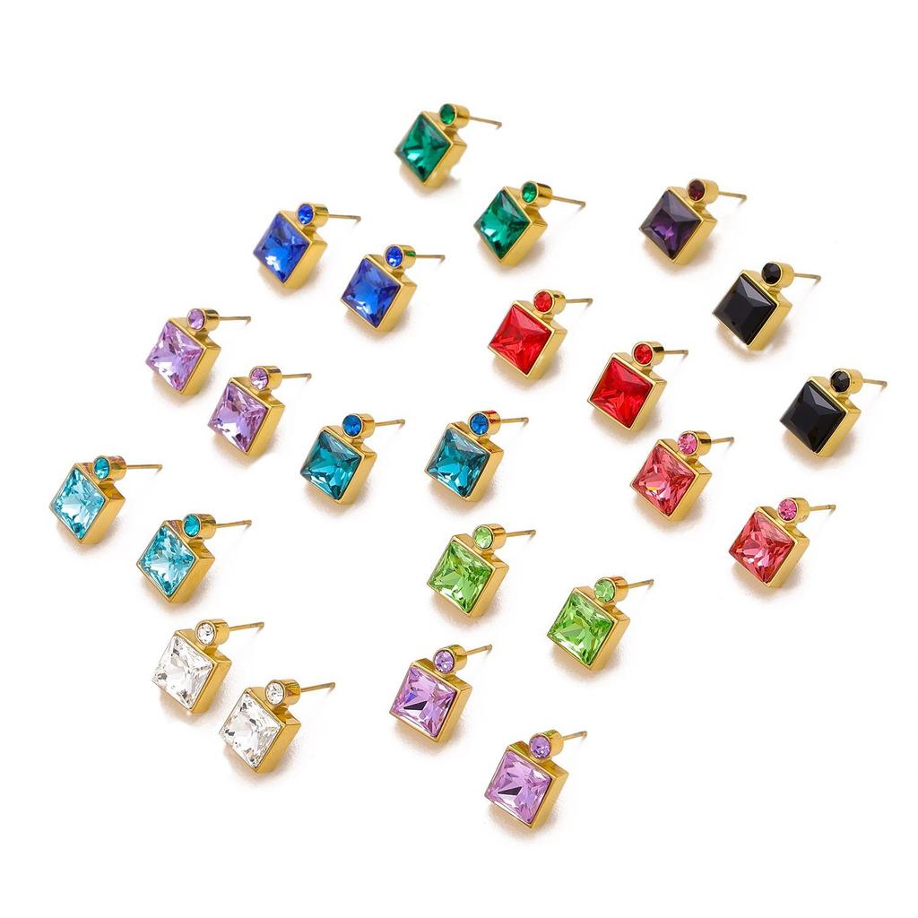 Elegant Square Perfume Bottle Necklace & Exquisite Earrings Set - Niche Design, Fashion-Forward, Unique Personality Jewelry