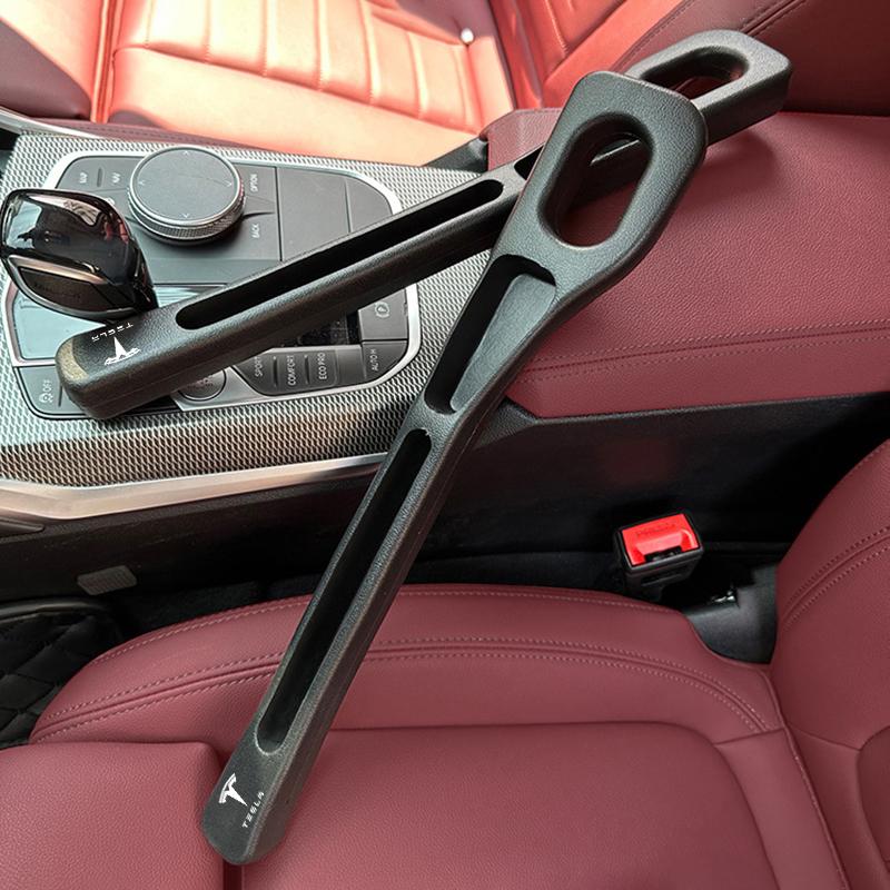 ANC1 2Pcs Car Slot Seat Gap Storage Filler PU leather Accessories For Tesla Model 3 Y S Cybertruck Coil Juguete Roadster Bonina 2024