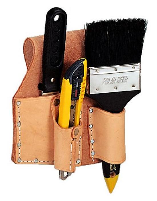 Kozuchi Waist Bag for Cowhide Leather Leather and Cleaning Brush Painting SI-10 Cutter, Skimmer,