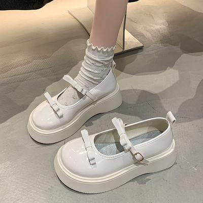 Mode Damen Derby Schuhe Clogs Plateau Damen Schuhwerk Weiße Sneaker Flache Öffnung Herbst Leder Creepers Kleid Herbst Sommer Neu