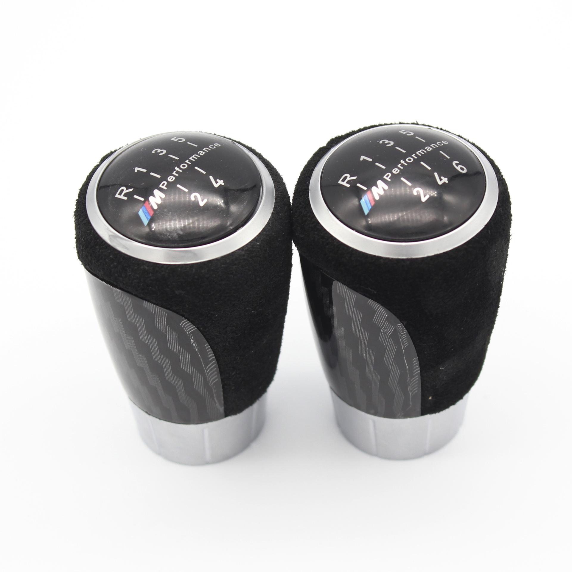 BMW Gear Shift Knob - M Style Carbon Fiber, 5/6 Speed Compatible with E87, E88, E90 Models M 5 Speed
