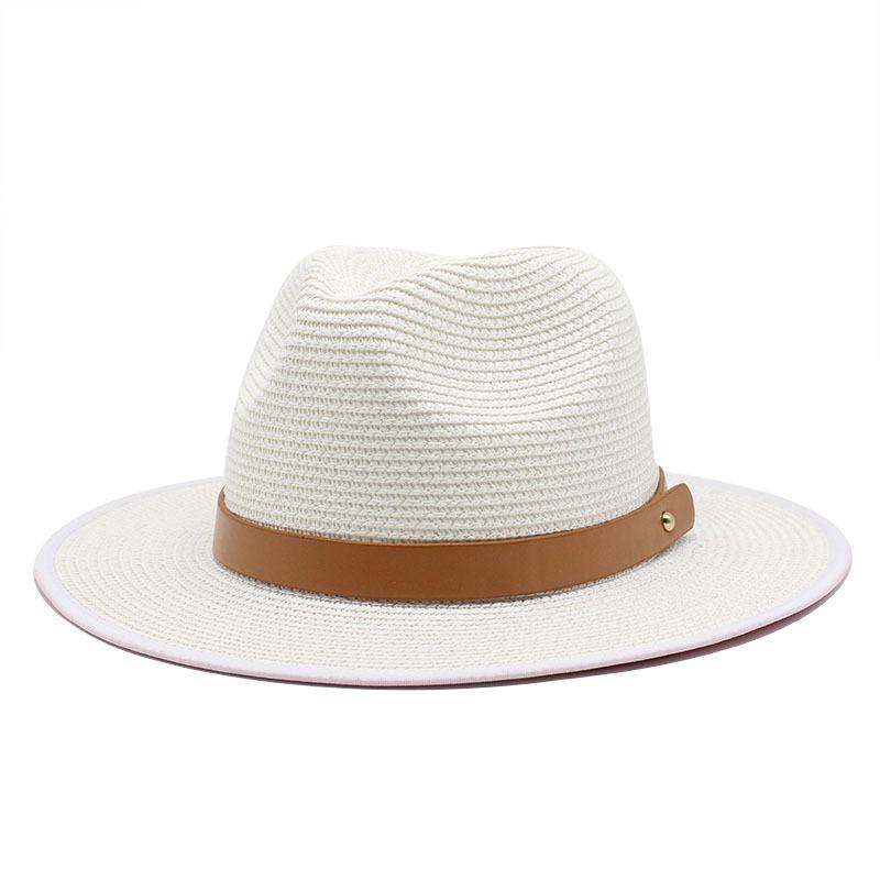 Men'S Jazz Rim Hat Summer Travel Vacation Beach Hat Sun Hat Panama Rim Hat