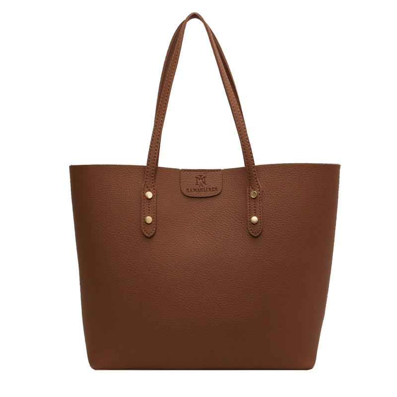 

Весна 2025 Новая Универсальная Женская Сумка Под Мышку Модная Сумка-Тоут Однотонная Большая Вместимость Повседневная Текстурная Сумка Через Плечо