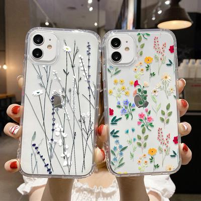 Silicon Flower Case For Iphone 13 Pro Max Cover Iphone 14 Pro Max 12 11 7 8 Plus Xr X Xs Se 2020 2022 Transparent Coque Funda