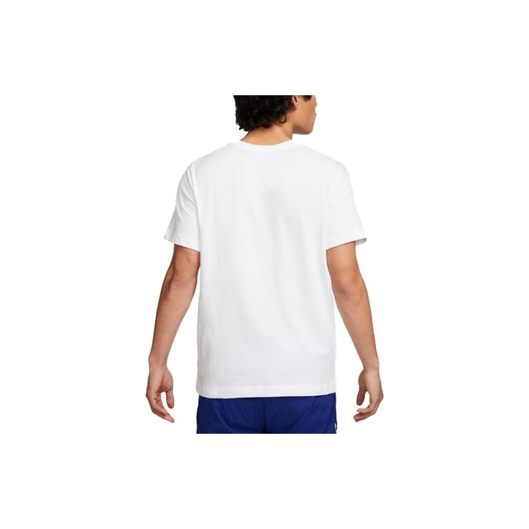 Nike T Shirts Men's White Crew Neck Moderate Straight Fit FD0040-100