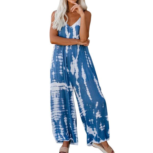 Womens Loose Camisole Jumpsuit Sexy Long Loose Jumpsuits Wide Leg Rompers Fashion Jumpsuit Plus Size
