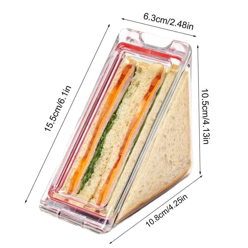 Triangle Sandwich Container Washable Reusable Wedge Box Cake Holder Cheese cake Container Leak-Proof Clear Food Wedge Box Other