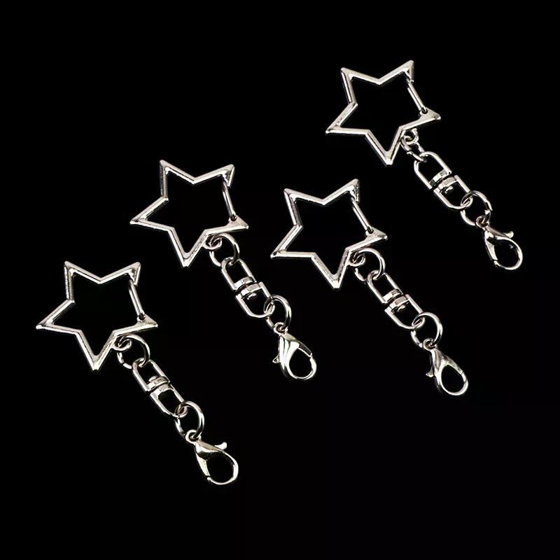 30Pcs Unique Alloy Star Keyring Pendant Star Shaped Clasp For DIY Projects
