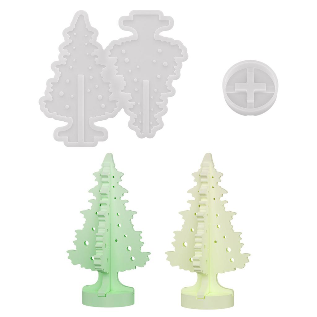 Silicone Figurines Decorating Moulds Silicone Texture Christmas Tree Shape for Crafts Party Supplies and Decorations