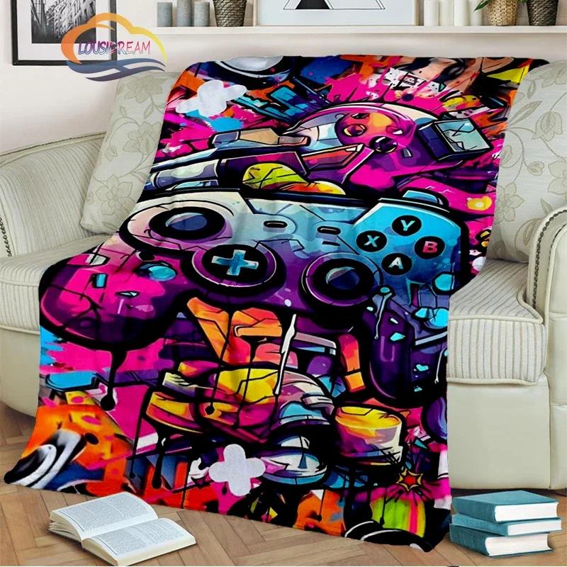 Game Blanket Pad S  Controller Soft and Comfortable  Sofa Bed Bedroom Decoration  Gamer Gift