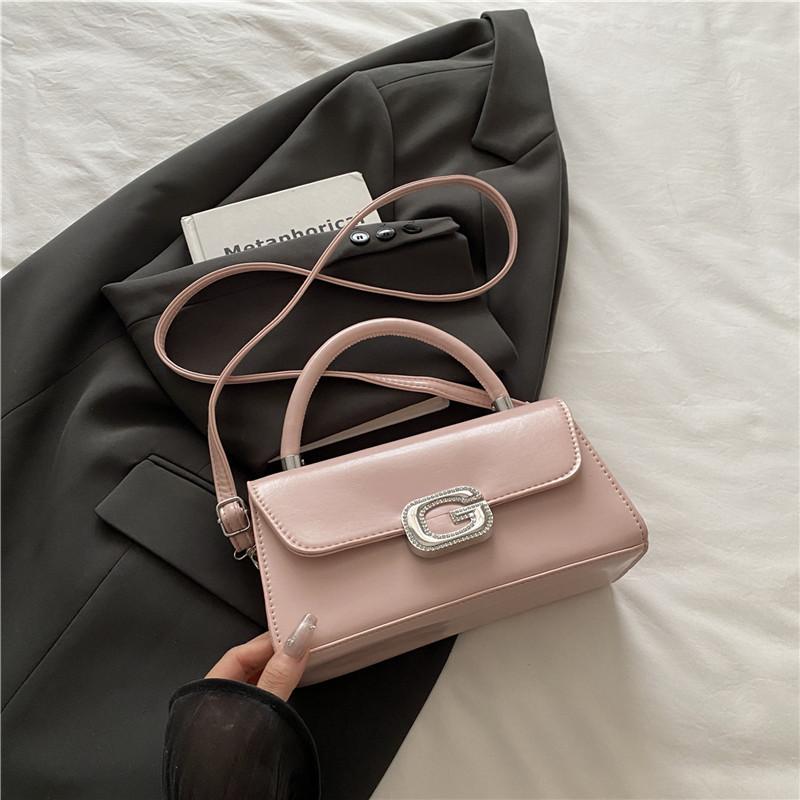 ins niche French texture bag women's 2025 summer new lock small square bag foreign style shoulder messenger bag