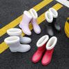 Medium Tube Rain Shoes Women's Rubber Shoes Wear Non-slip Water Boots Water Shoes Velvet Kitchen Work Outdoor Short Rain Boots