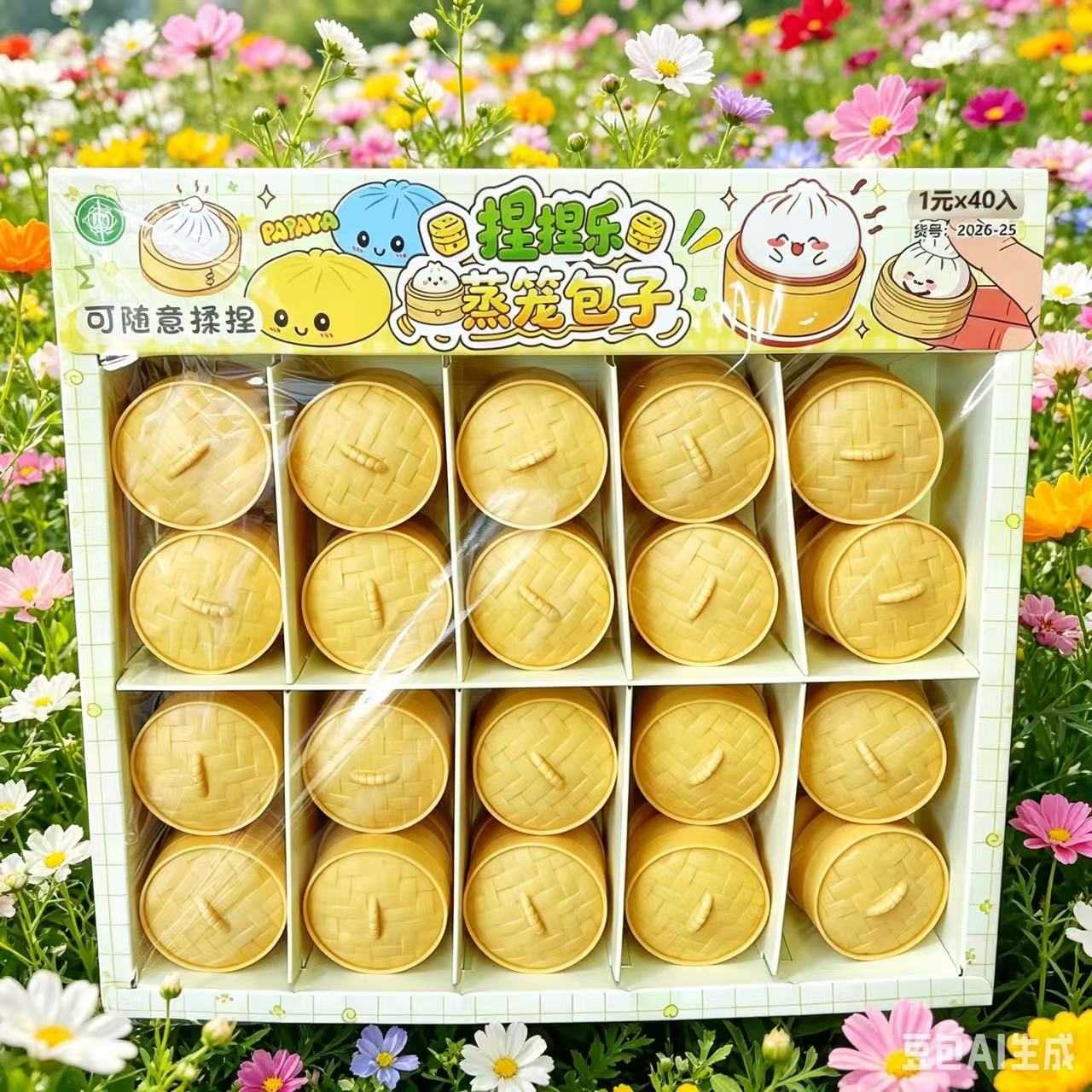 @Mini Dumplings Squishy Stoombroodje Knijpbare Speeltjes Set Zacht Stressverlichting Kristal Squishy Fidget Sensorisch Speelgoed Feestbedankjes Cadeau 1pc random white