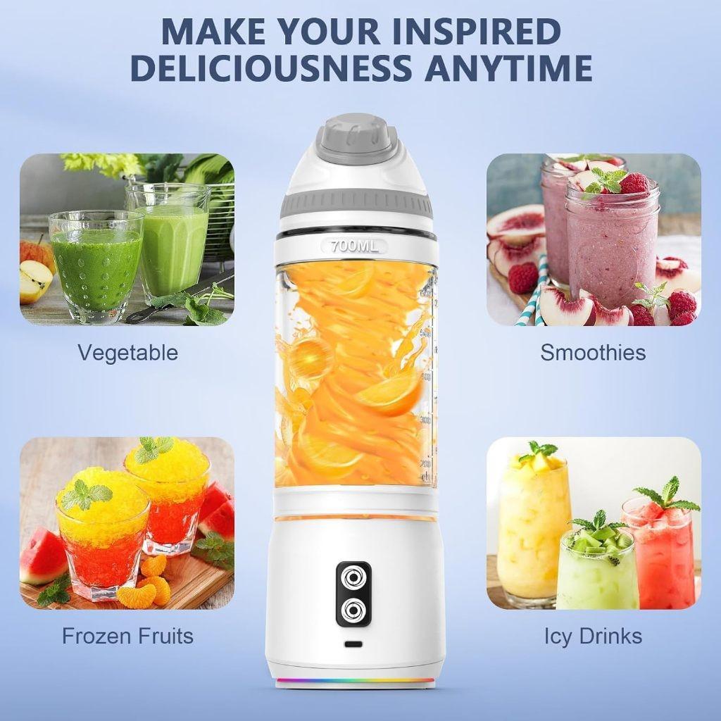700ML Electric Juicer Small Travel Portable Juice Blender Large Capacity USB Rechargeable Mini Juice Cup