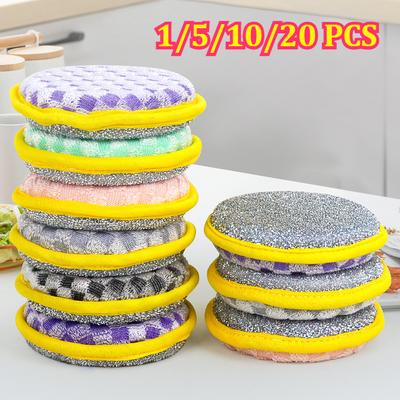 1/5/10/20 Pcs Double Sides Cleaning Sponge Pan Pot Dish Clean Sponge Household Cleaning Tools Dishwashing Brushes