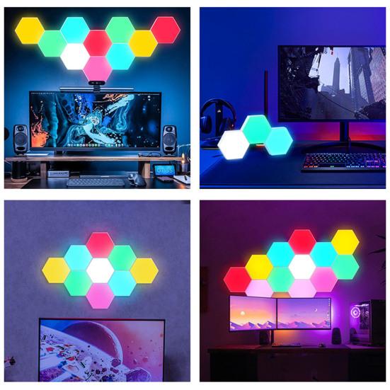 1 Set Hexagonal High Brightness Stepless Wall Lamp Dimming Multiple Lighting Modes Touch