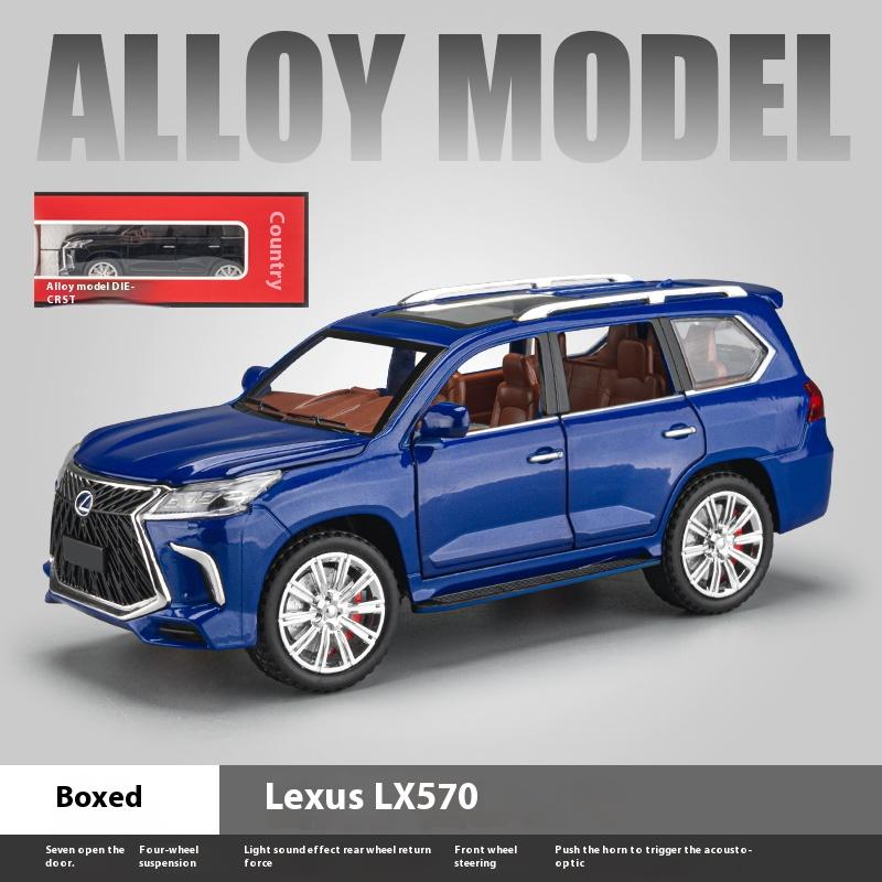 

1/24 Lexus LX570 внедорожник литой литой автомобиль модель компьютерный настольный коллекционный подарок для парня подарочная коробка синий