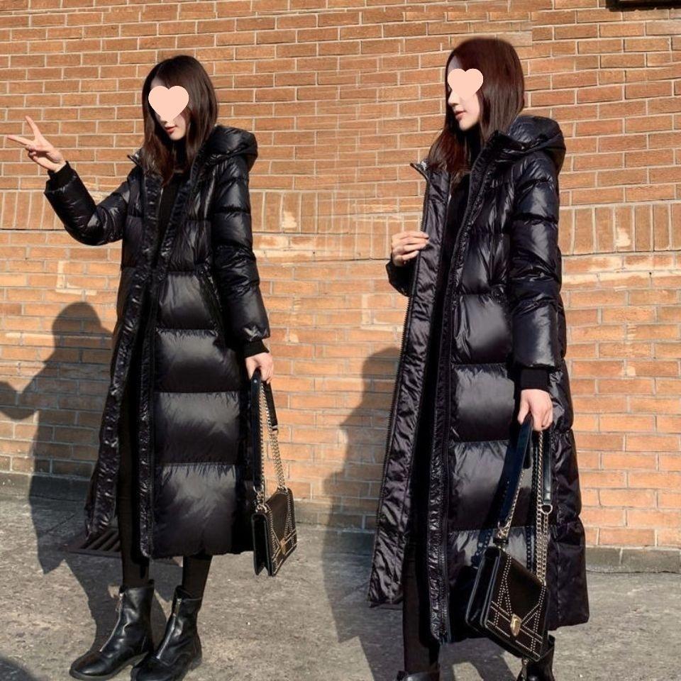 

Женская куртка с пуховым наполнителем средней длины до колена, зимняя корейская версия стеганой куртки, свободная толстая стеганая куртка M чёрный
