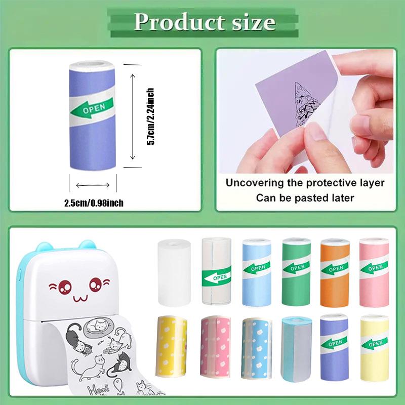 Mini-Selbstklebendes Thermodruckerpapier ohne Kern für Kasse und Fotolabel