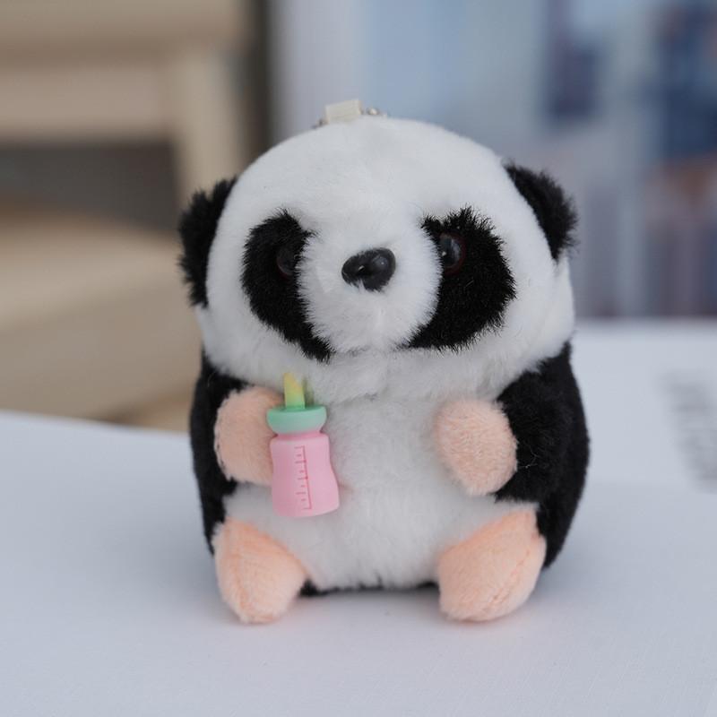 Fluffy Panda Keychain Plushie Cozy Pp Cotton Filling For Backpacks And Purses