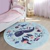 Sea World Nursery Rug Whale Playmat for Kids Room Marine Toddler Round Carpet Hook Non Slip Activity Rug Creatures Playroom Rug