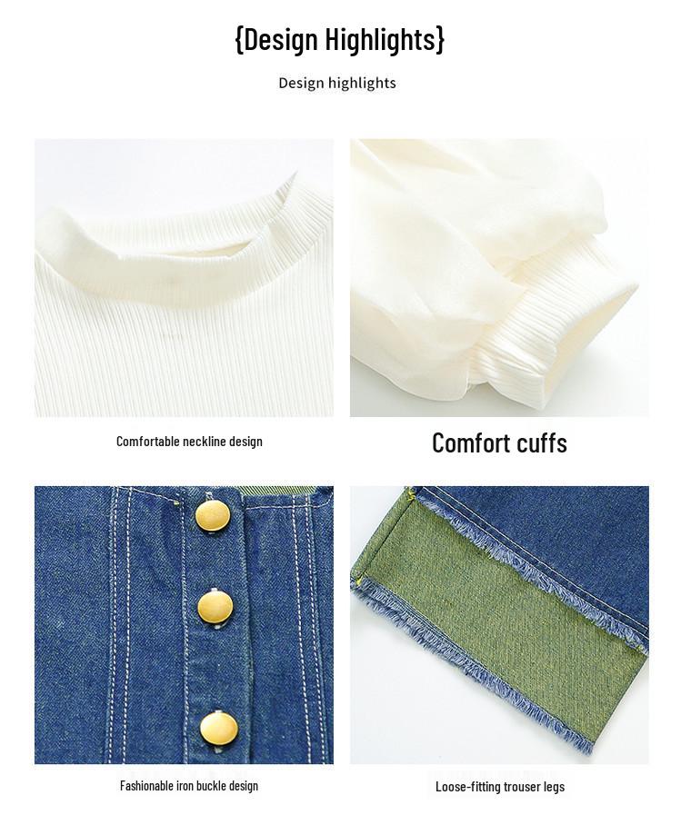 Toddler Girl 2025 Spring/Autumn Vest & Denim Pants Set