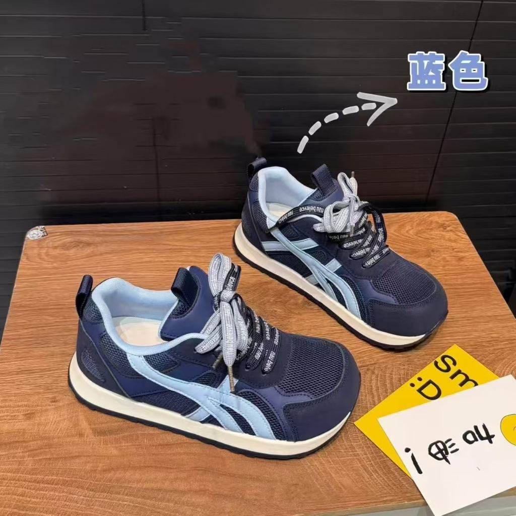 Mango head contrasting color splicing German training shoes women's 2025 new mesh breathable comfortable lightweight casual Forrest Gump shoes