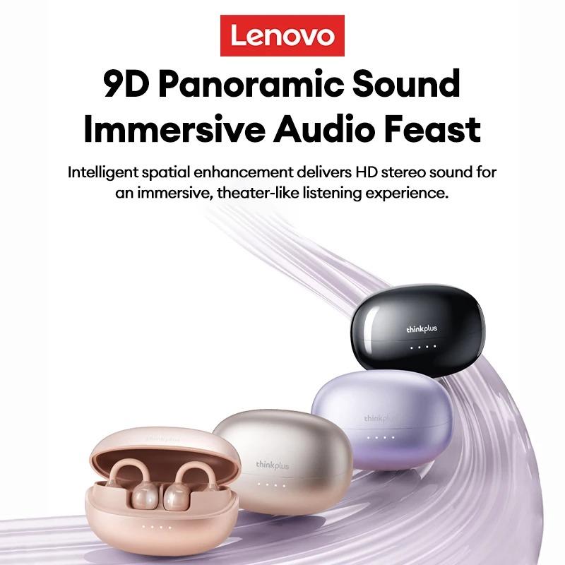 Original Lenovo LK6 Wireless Bluetooth 5.4 Ear Clip Headphone HIFI Sound Quality ENC Noise Reduction Earphones Long Endurance Earsets