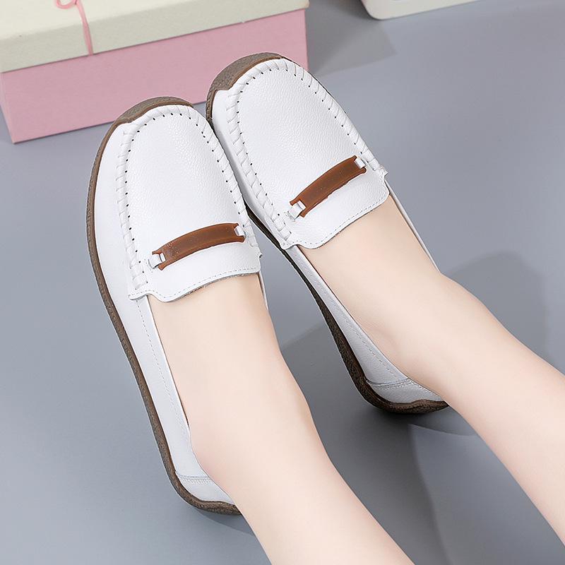 2024 Jaro & Podzim Boty z pravé kůže s měkkým klínkovým podpatkem pro ženy středního věku