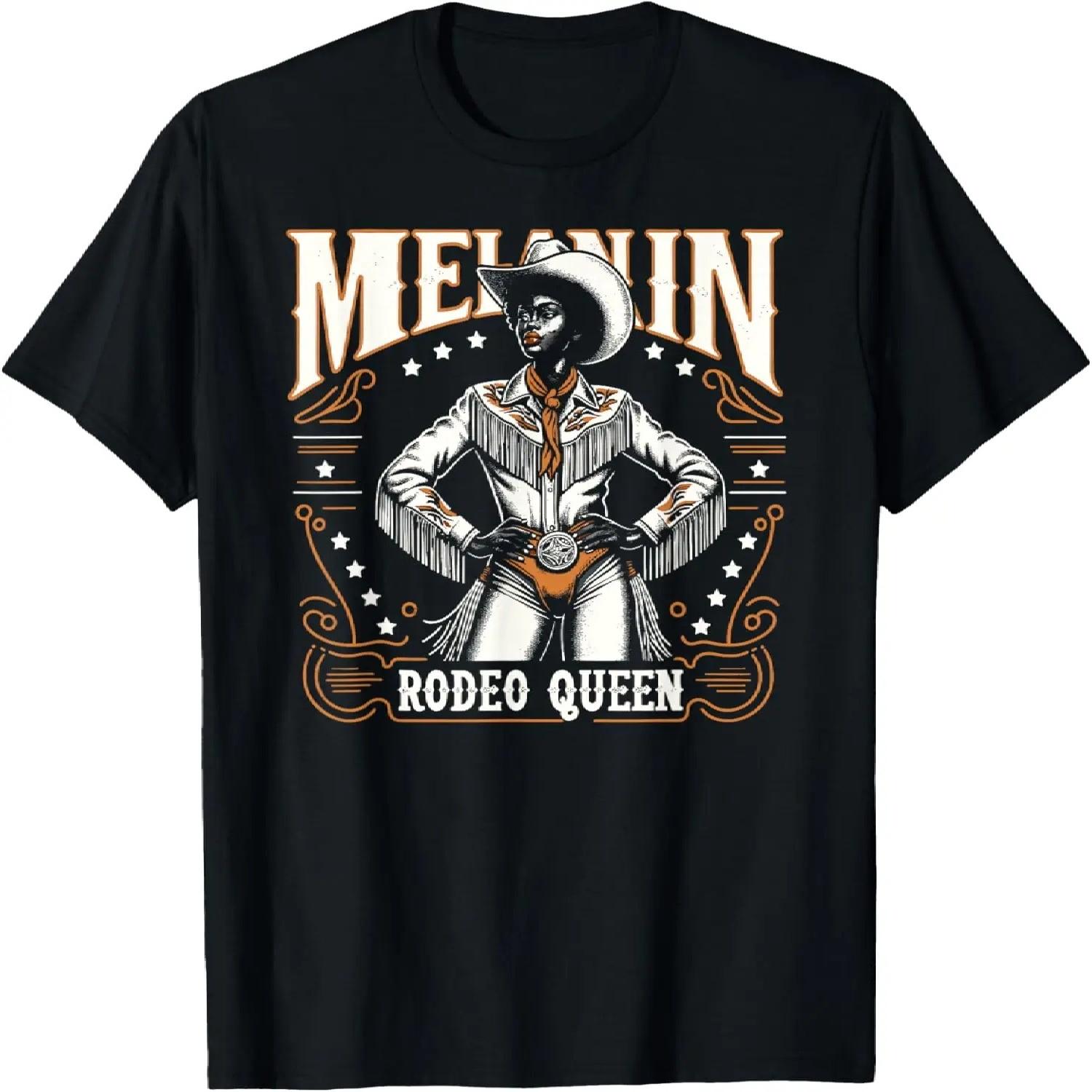 Melanin Rodeo Queen, Country African American Cowgirl T-Shirt S