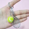 Creative Tennis Racket Keychain Pendant - Sports Gift & Backpack Accessory