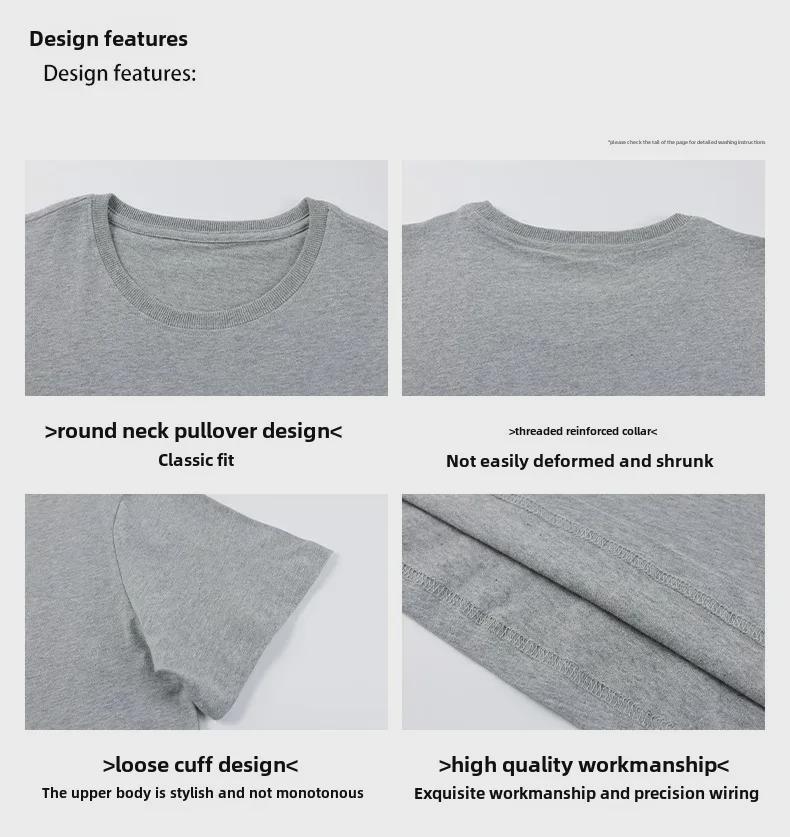 Men's 180g Pure Cotton Brushed Short Sleeve T-Shirt - Summer High Quality, Customizable Top