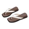 Damen Plateau-Flip-Flops mit quadratischer Zehenpartie, dicke Sohle, rutschfeste Zehentrenner-Sandalen, lässige Sommer-Strand-Slides für drinnen und draußen
