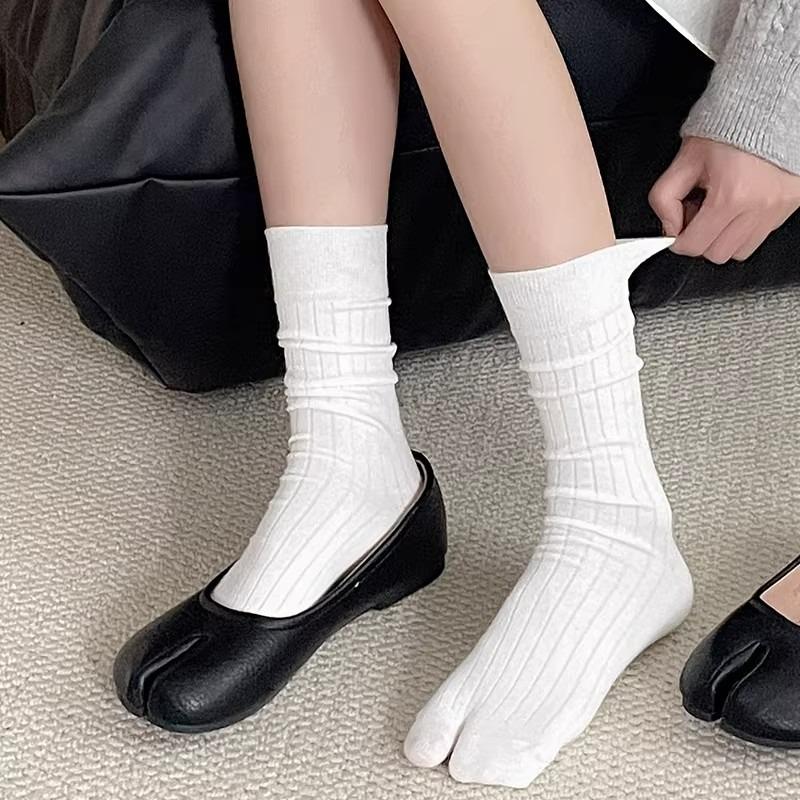 1/4pairs Japanese Fashion Two Toe Socks for Men Women Harajuku Sweaty Deodorant Fashion Two Finger Sock Toe Separation Socks