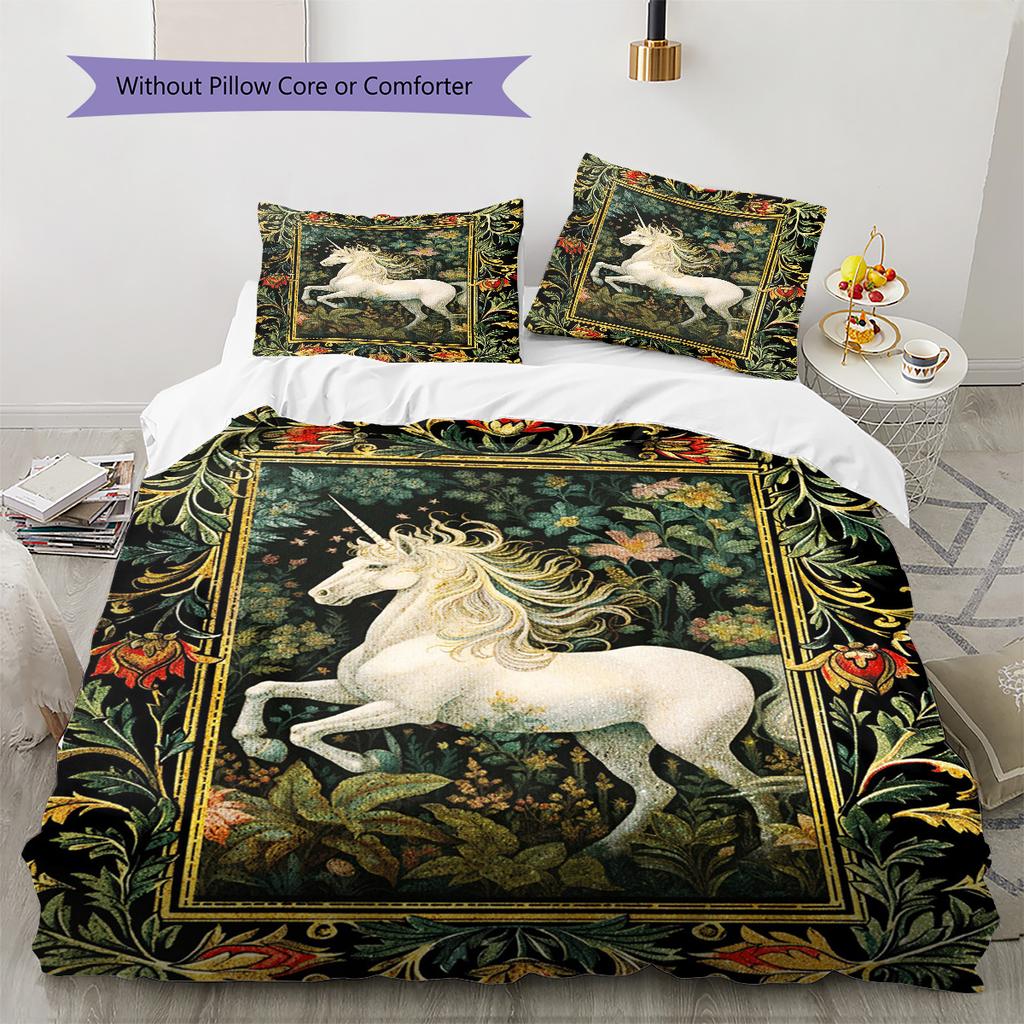 1PC Horse Bedding Quilt Set Quilt Cover Pillowcase Home Decoration Birthday Gift (1 * duvet cover + 15 * pillowcase, without core)