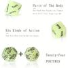 1 Set of 4 Marbled Engraved Glow-in-The-Dark Dice Set, Adult Polyhedral Game Accessories