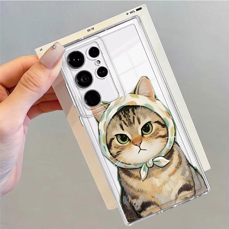 Cartoon Cat Phone Cover Case for Samsung Galaxy S26 S23 Ultra Note 20 Ultra 10 S24 S22 FE S21 S20 Plus S25 Edge