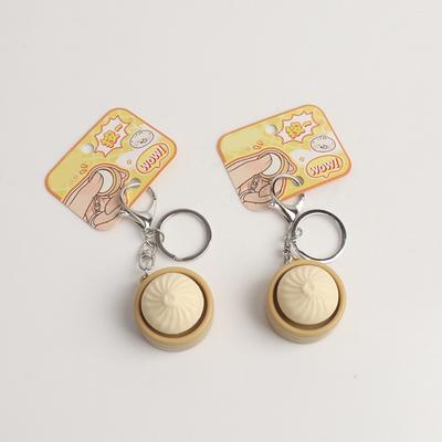 Llavero Práctico Pequeño de Bollo al Vapor Juguete Antiestrés Textura Suave Forma Linda de Empanadilla Regalo Divertido para Oficina y Escuela