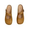 Summer Fashion Bag Head Half Slippers Girl 2025 New Versatile Fairy Style Square Head Flat Bottom with Skirt Half Support Single Shoes
