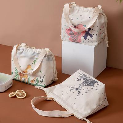 Drawstring Printing Ice Bag Fabric Fashion Insulation Waterproof Handheld Lunch Bag Insulation Bag Insulation Bag Ice Bag