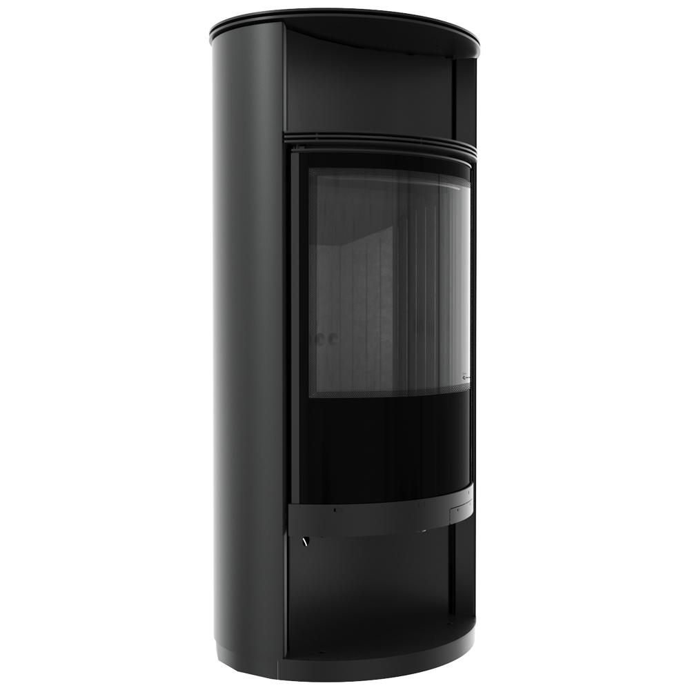 Wood Burning Steel Stove KRATKI RUNA Ø 150 8 kW Black Thermotec