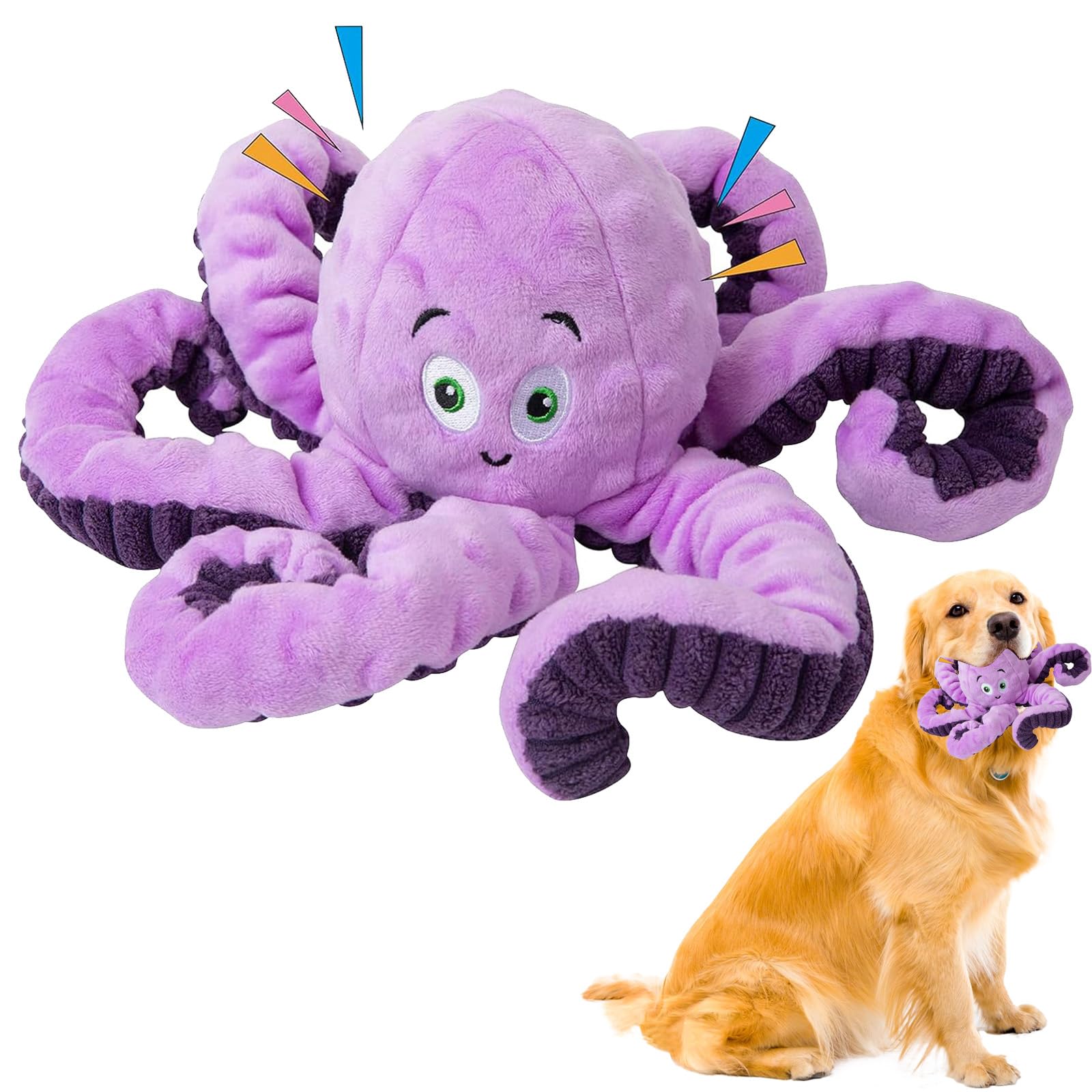 

CANPLUS Плюшевая игрушка для собак, развивающая, жевательная, неразрушимая, отличная для упражнений и снятия стресса, подходит для и крупных собак, игрушка, игрушка, перетягивание каната, прочная, большая, фиолетовый