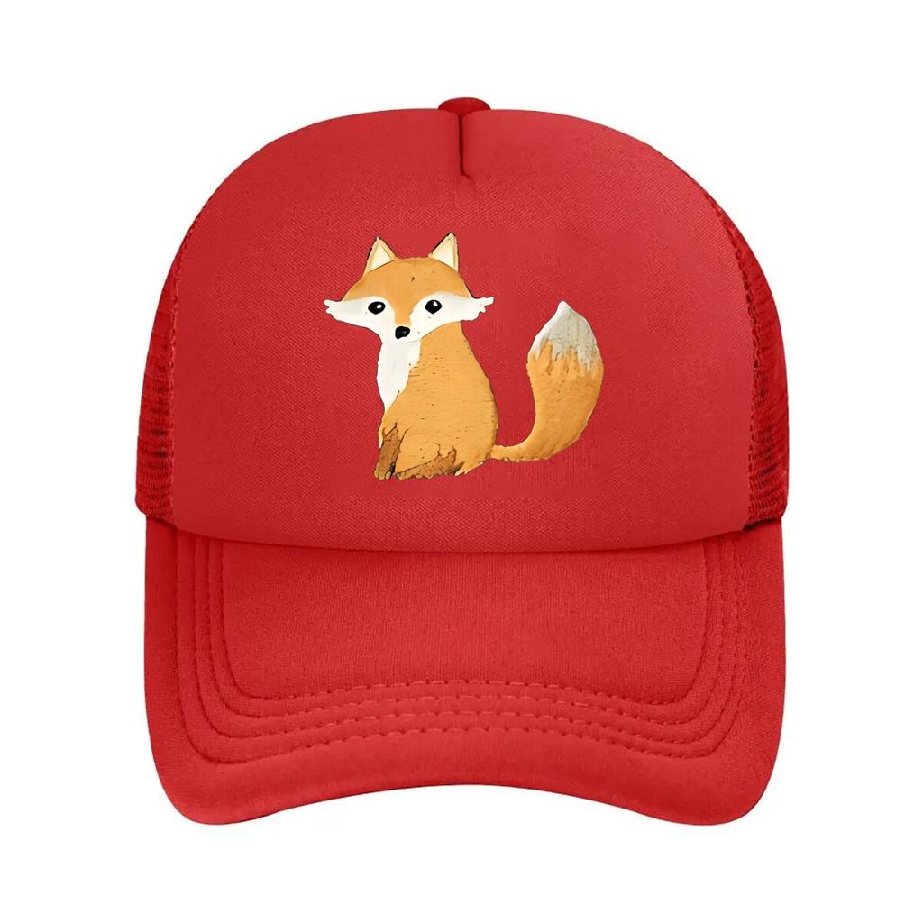 Fox Baseball Cap Adjustable Hat with Breathable Back Lightweight YK Style Unisex Couple Hat for Mesh Baseball Cap